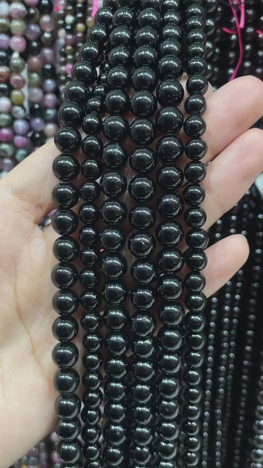 natural black tourmaline strand