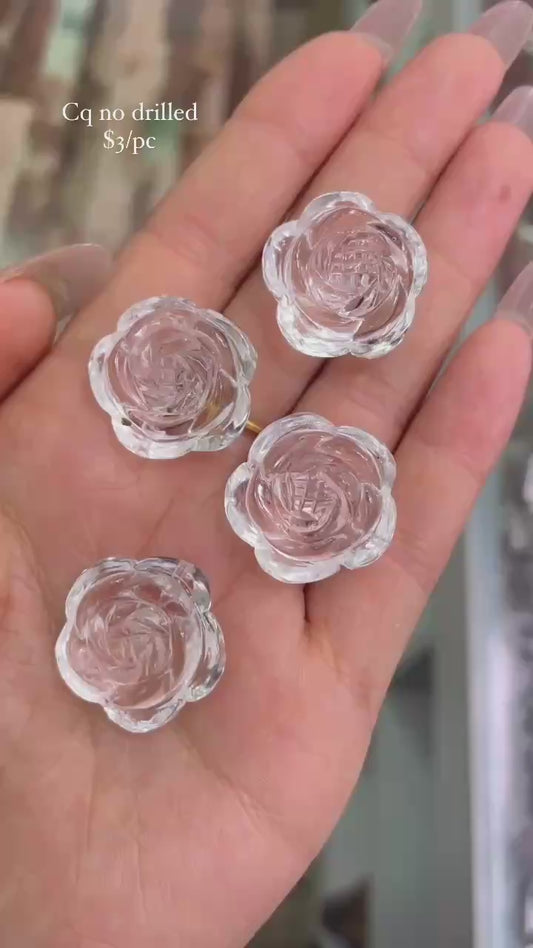 clear quartz rose