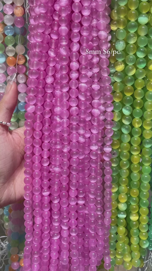 8mm selenite strands