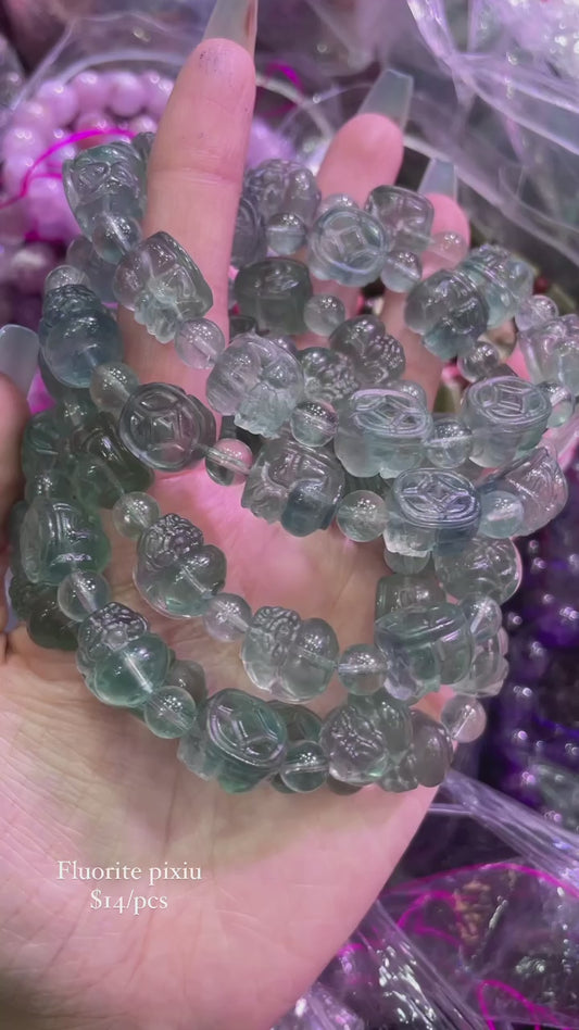 Green fluorite pixiu bracelets