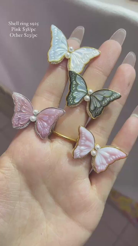 shell butterfly s925 ring