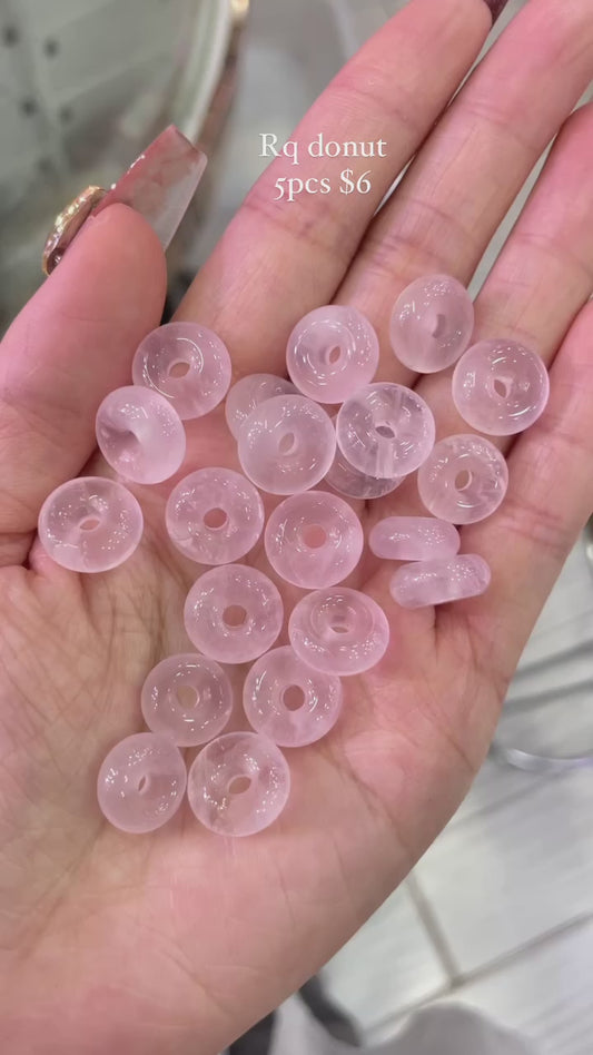 Rose quartz donuts