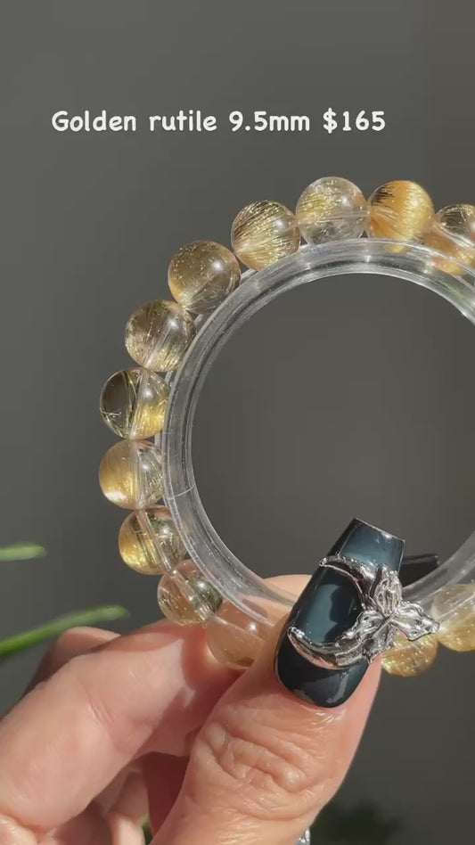 golden rutile bracelet 9.5mm
