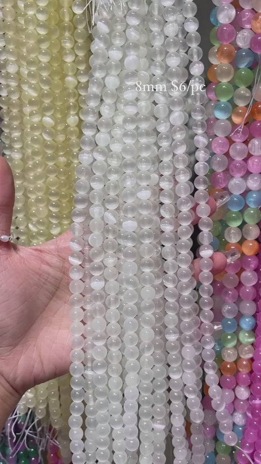 8mm selenite strands