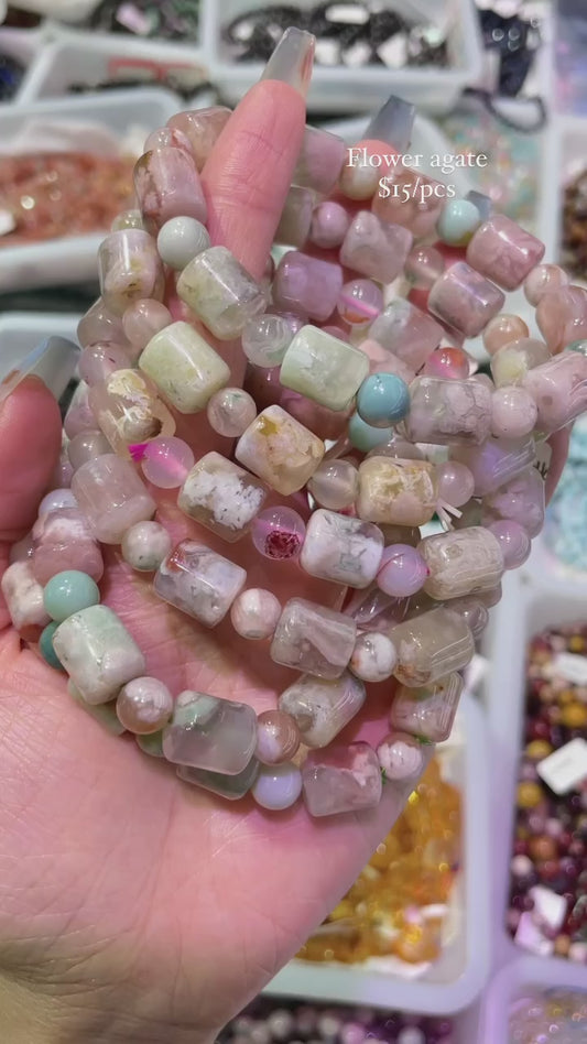 Flower agate bracelets