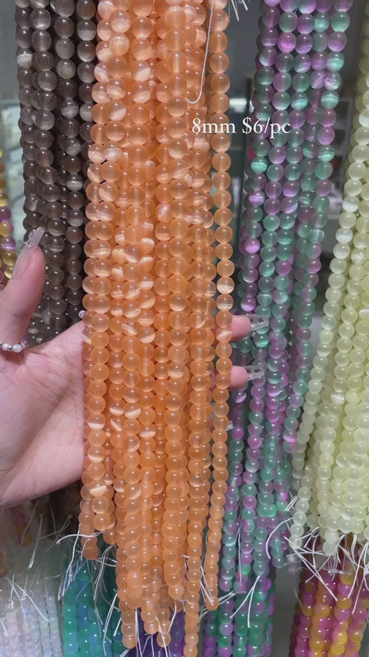 8mm selenite strands