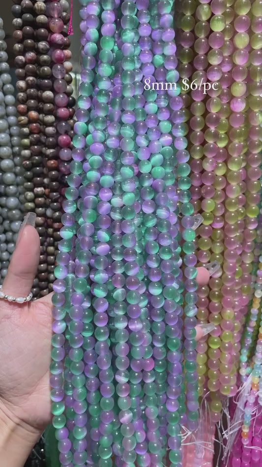 8mm selenite strands