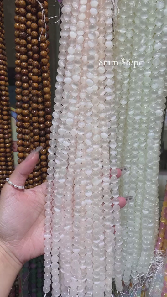 8mm selenite strands