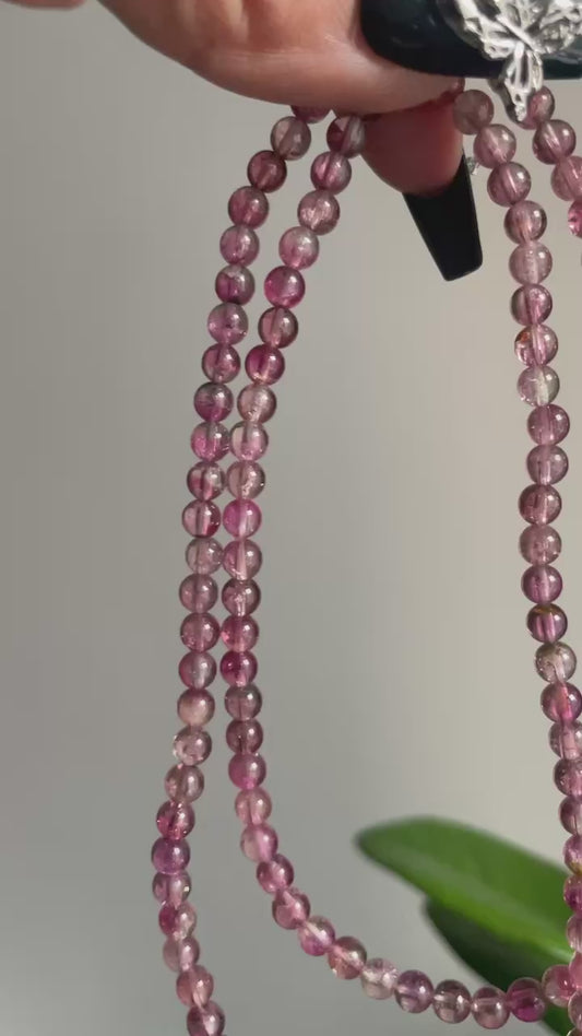 pink tourmaline 3 wraps 4.6mm bracelet