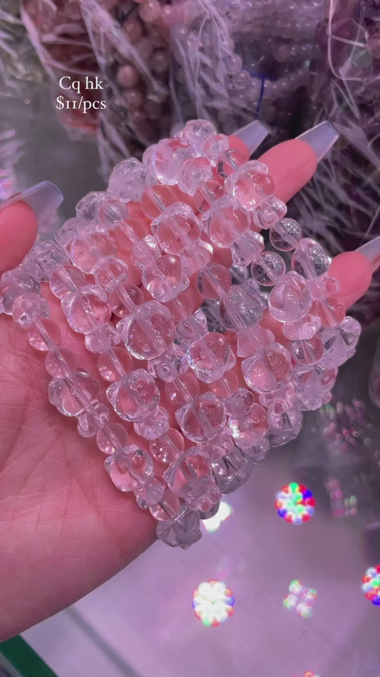 Clear quartz hello kitty bracelets