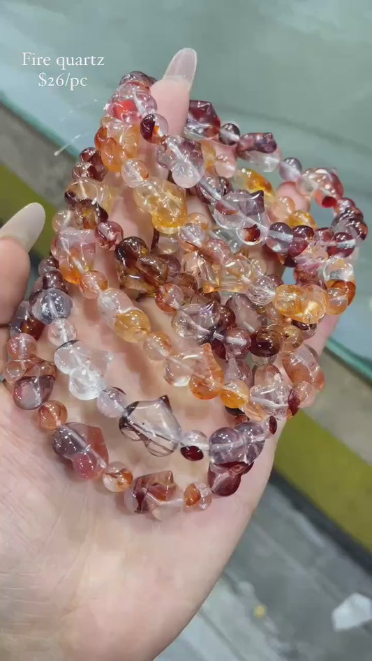 fire quartz heart shape bracelet