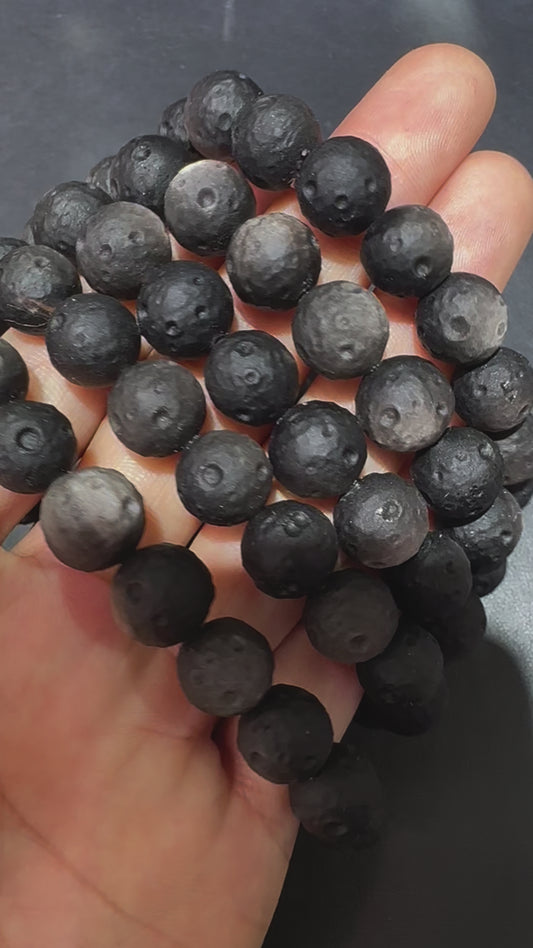Black obsidian moon bracelets 11mm